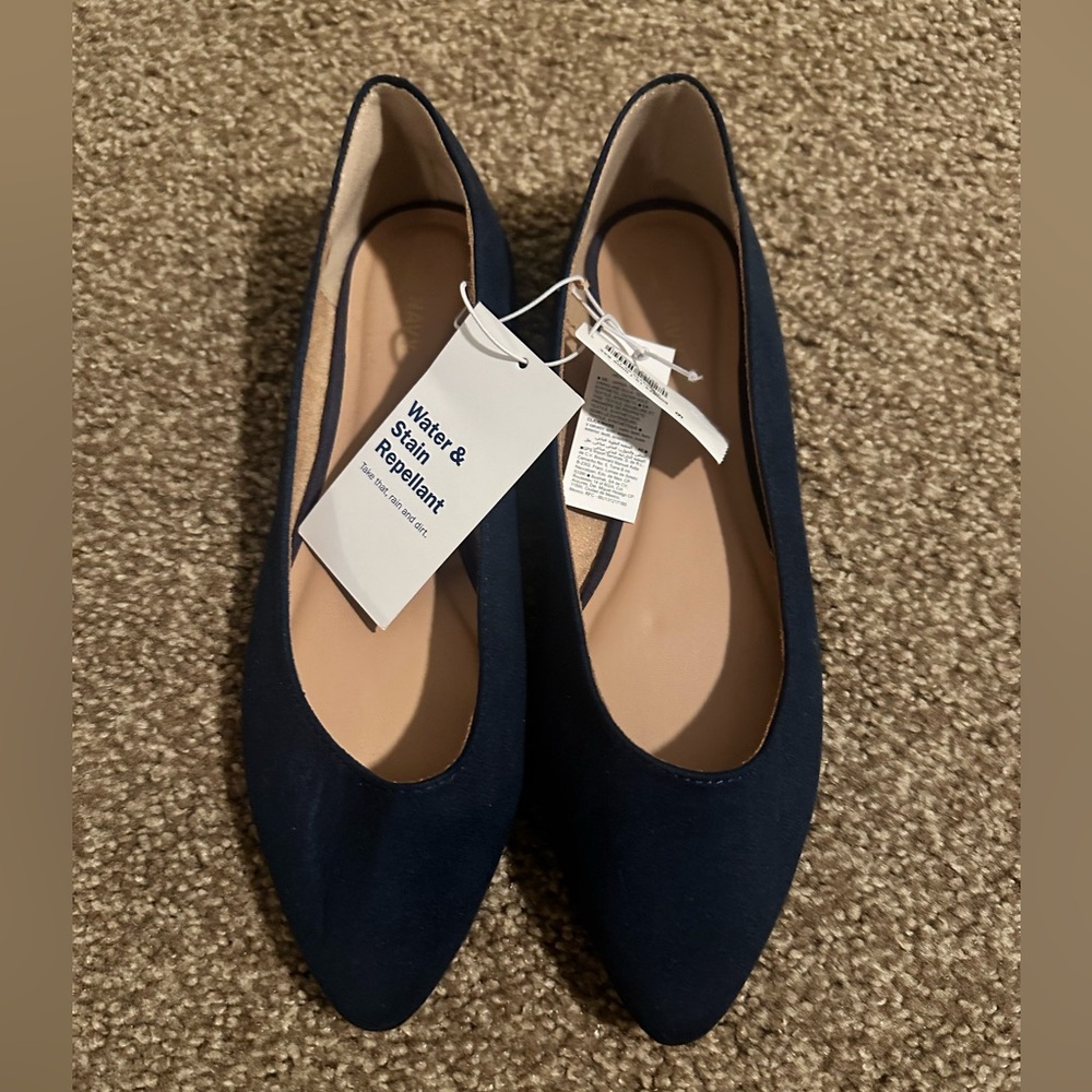 Old Navy - Faux-Suede Flats - Navy Blue - Size 9
